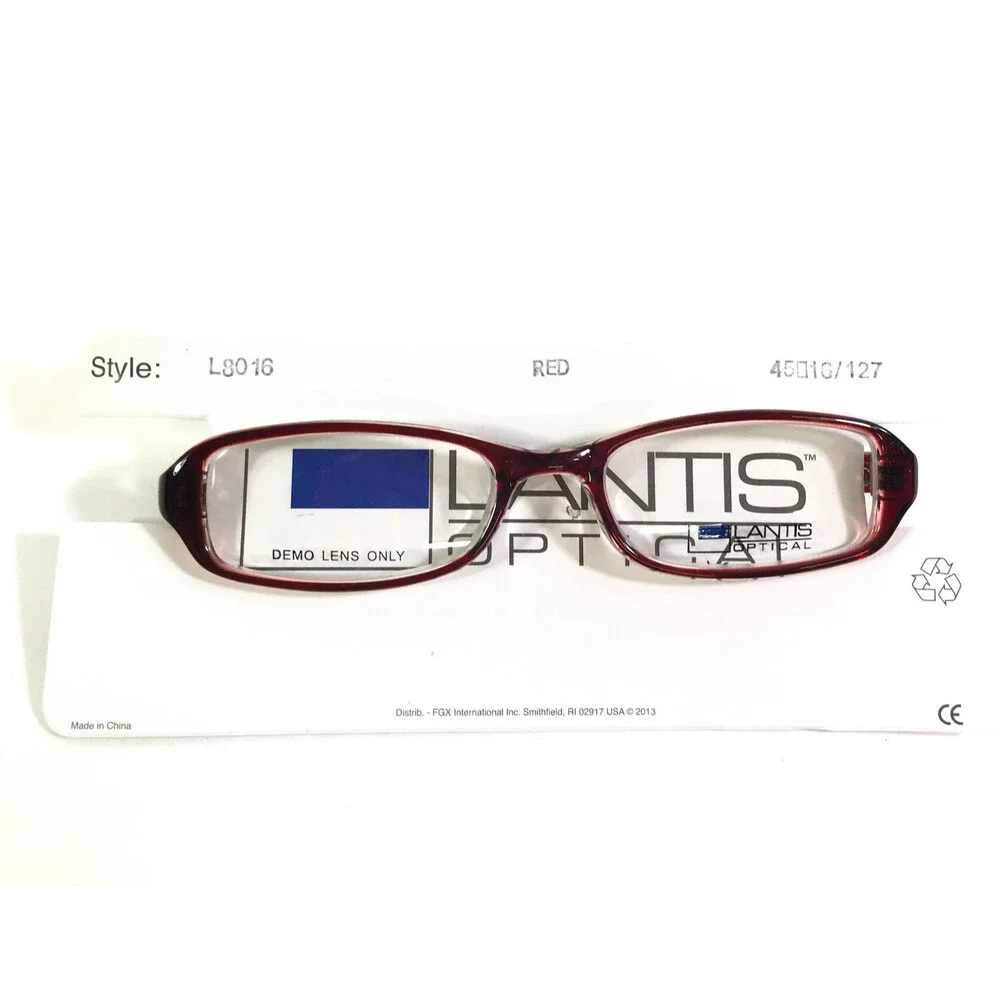 Lantis Optical Kids Small Eyeglasses Frames L8016 RED Clear Burgundy 45-16-127